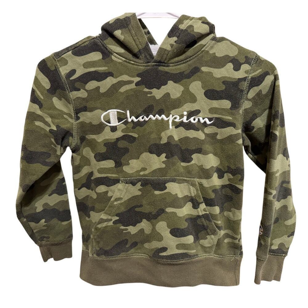 Champion Boy's Camouflage Hooded Sweatshirt Kangaroo Pocket Size 7